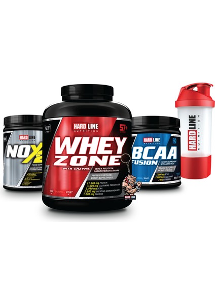 Hardline Whey Zone 2300 gr + Bcaa Fusion + Nox 2 Kombinasyonu