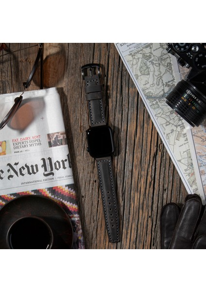 42MM 44MM 45MM 49MM 3 / 4 / 5 / 6 / se / 7 / 8 / 9 Ultra / Ultra 2 Deri Kordon Gri Hakiki Deri Kayış indirimleri