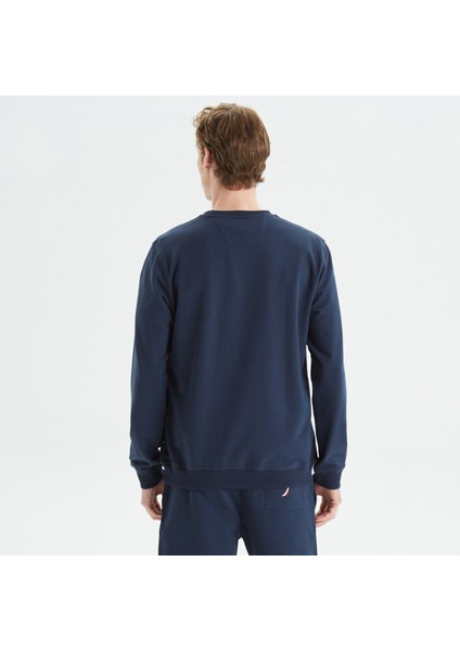 Nautıca Erkek Lacivert Standart Fıt Baskılı Sweatshirt K35610T.4NV