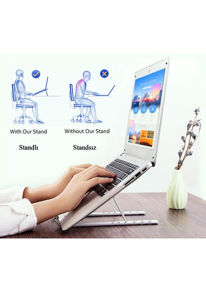 Aliminyum Ayarlı Laptop Macbook Notebook Yükseltici Tutucu CIN271