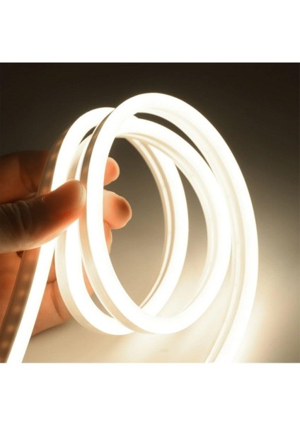 Neon Esnek Şerit LED 5 Metre Gün Işığı + 220 Volt Fiş 5 Metre Gün Işığı