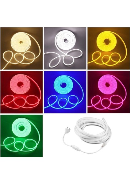 Neon Esnek Şerit LED 5 Metre Gün Işığı + 220 Volt Fiş 5 Metre Gün Işığı modelleri