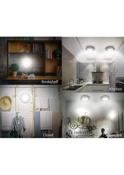 Uzaktan Kumandalı 3 Lü Spot LED Lamba Kablosuz Pilli Işıldak Dolap Işığı Mutfak Rafı Işığı fiyatları