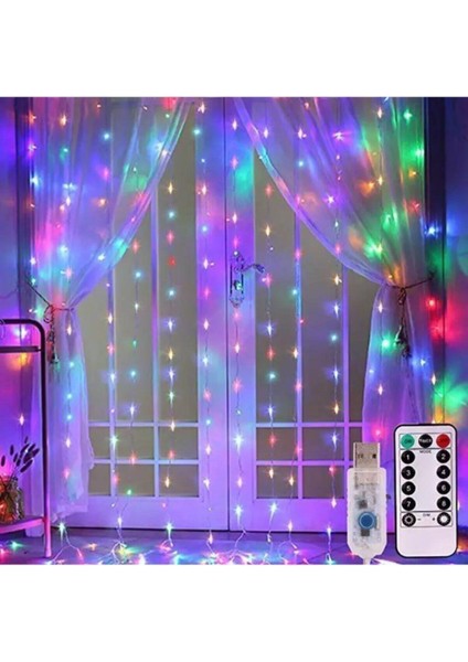 Aguılas 2.5 x 2.5 Metre Saçaklı Rgb Perde LED Dekoratif Amaçlı Rgb Perde LED Rgb Renklı