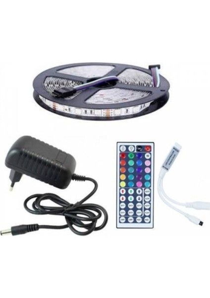 Şerit LED Rgb 44 Tuşlu Kumandalı 20 Renk (3)Çip 5050 Smd Iç Mekan Iç 44