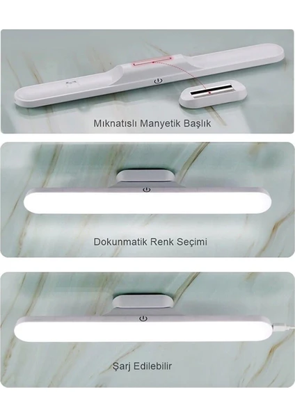 Şarjlı Martı Ledli Aplik 3 Renk Ct 3200K 4000K 6400K CT-5249