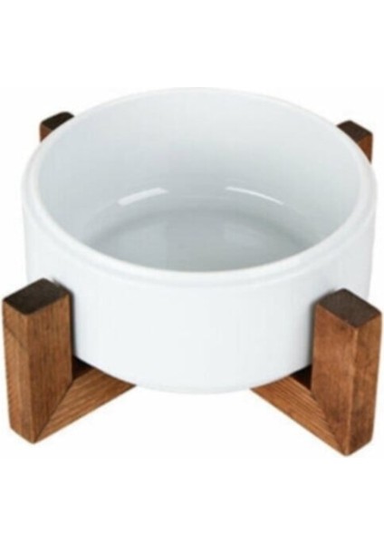 Beyaz Ahşap Ayaklı Kase 16 cm