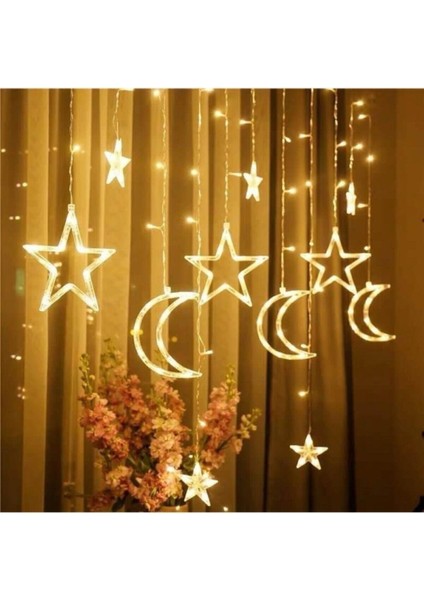 Yıldız Saçak Perde LED 3.5 M LED Yılbası LED Animasyonlu