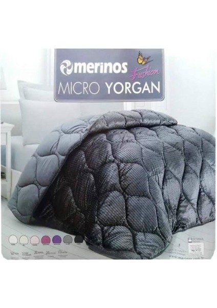 Fashion Micro Yorgan Zigzag Füme Çift Kişilik