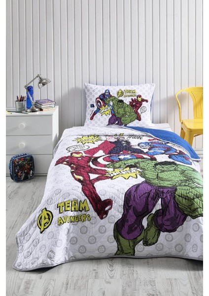 Avengers Team Tek Kişilik Disney Lisanslı Çocuk Yatak Örtüsü 160X230