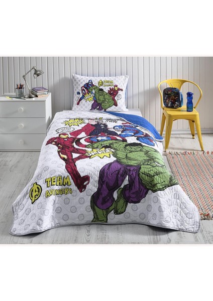 Avengers Team Tek Kişilik Disney Lisanslı Çocuk Yatak Örtüsü 160X230