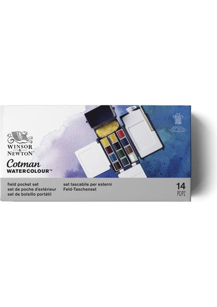 Winsor Newton Cotman Field Box (Kır Tipi) 12'li Suluboya Yarım Ta