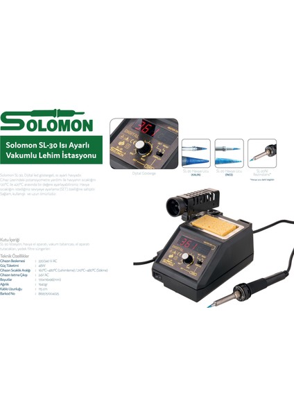 Sl-30 Isı Ayarlı Digital Göstergeli Havya Istasyonu