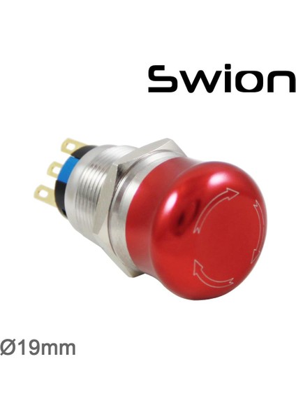 Swıon 19MM Metal Acil-Stop IP65 1no/1nc