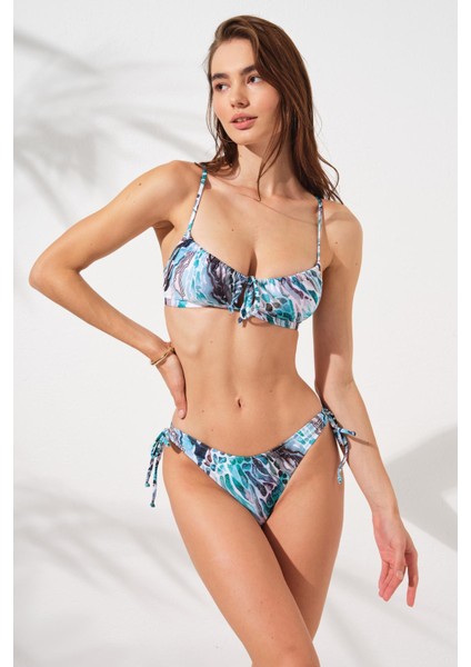 Blake Büzgülü Önden Bağlamalı Bikini Coral 231226-D modelleri