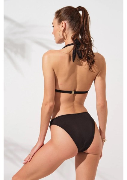 Dudi Kaplı Üçgen Bikini Siyah 231224