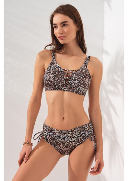 Rhode Bantlı Toparlayıcı Bikini Leopar 231237-D fırsatları