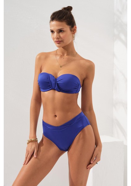 Clarke Kaplı Straplez Bikini Sax 231231