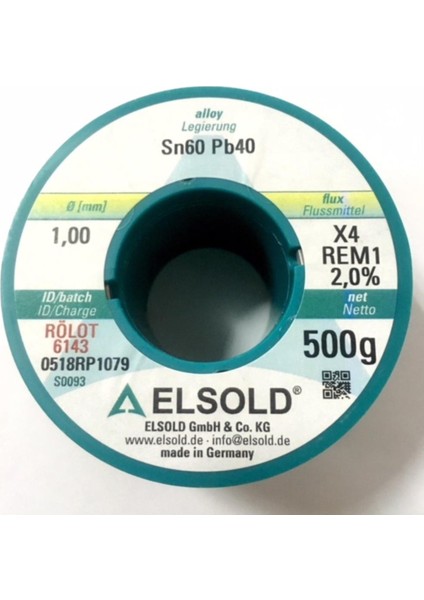ELS-PB100/500 Makara Lehim Teli 1.00MM 500GR