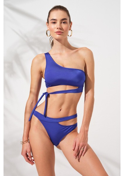 Iconic Tek Omuz Bağlamalı Bikini Sax 231227