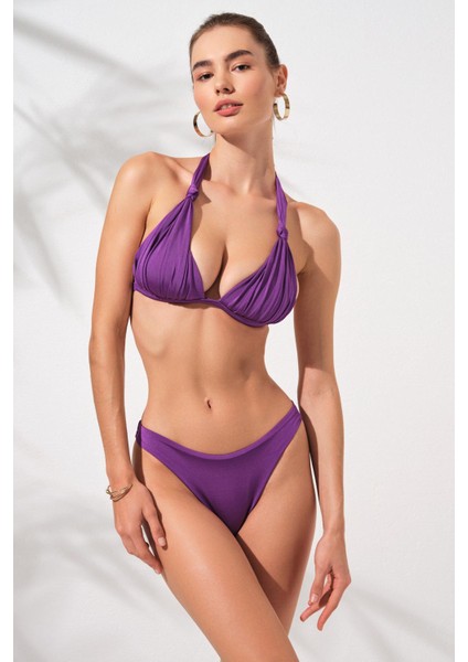 Dudi Kaplı Üçgen Bikini Mor 231224