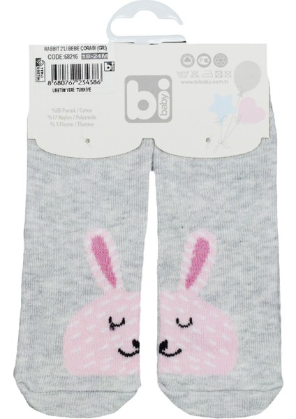 Rabbit 2'li Bebek Çorap 68216