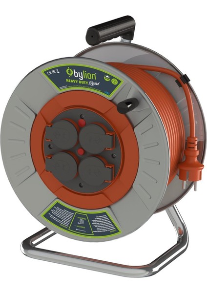 Metal Makaralı Seyyar Uzatma Kablosu 3*2.5 Mm² 50 Mt. Işıklı- IP44