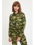 Kamuflaj Desenli Kapüşonlu Beli Bağcıklı Crop Sweatshirt S3806AZ20AU 6