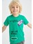Erkek Çocuk Regular Fit Slogan Baskılı Bisiklet Yaka Kısa Kollu Pamuklu Tişört X4088A622SP 3