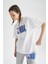 Fit NBA Oversize Fit Bisiklet Yaka Kısa Kollu Örme Tişört T5506AZ22SM 2