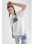 Fit NBA Oversize Fit Bisiklet Yaka Kısa Kollu Örme Tişört T5506AZ22SM 4