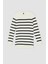 Relax Fit Çizgili Bisiklet Yaka Triko Tunik Kazak S7517AZ22WN 7