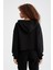 Slogan Baskılı Kapüşonlu Oversize Fit Crop Sweatshirt V1785Az21Au 6