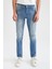 Carlo Skinny Fit Normal Bel Dar Paça Yırtık Detaylı Jean Pantolon U9052AZ21AU 1