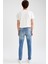 Carlo Skinny Fit Normal Bel Dar Paça Yırtık Detaylı Jean Pantolon U9052AZ21AU 4