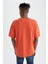 Boxy Fit Bisiklet Yaka Baskılı Pamuklu Penye Tişört X5823AZ22SM 5