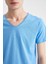 Slim Fit V Yaka Basic Kısa Kollu %100 Pamuk Tişört M4791AZ22SP 4