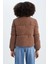 Relax Fit Fitilli Kadife Puffer Şişme Mont X2064AZ22WN 5