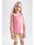 Kız Çocuk Regular Fit Volanlı Pamuklu Atlet X0695A622HS 4