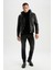 Slim Fit Kapüşonlu İçi Yumuşak Tüylü Suni Deri Mont N9693AZ22WN 2