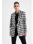 Oversize Fit Kazayağı Desenli Blazer Ceket Z0874AZ22AU 6