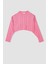 Coool Relax Fit Örgü Desenli Kayık Yaka Crop Triko Kazak T4518AZ22AU 6