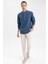 Slim Fit Dik Yaka Uzun Kollu %100 Pamuk Gömlek M9434AZ23SM 2