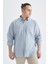 Slim Fit Polo Yaka Uzun Kollu %100 Pamuk Gömlek M7180AZ22SP 5