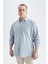 Slim Fit Polo Yaka Uzun Kollu %100 Pamuk Gömlek M7180AZ22SP 7