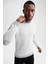 Slim Fit Bisiklet Yaka Yamalı Kol Detaylı Triko Kazak R1110AZ22WN 6