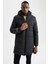 Regular Fit Kapüşonlu Baskılı Rüzgar ve Su Geçirmez Uzun Mont Parka U3261AZ22CW 3