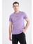 Slim Fit Bisiklet Yaka Baskılı Tişört W6070AZ22SP 1