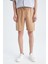 Regular Fit Keten Karışımlı Bermuda X9217AZ22HS 3