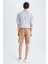 Regular Fit Keten Karışımlı Bermuda X9217AZ22HS 4